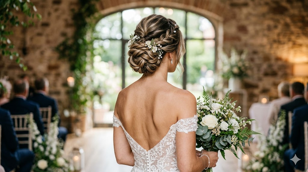 Brautfrisur mit Hochsteckfrisur, Friseur Belissima Krems